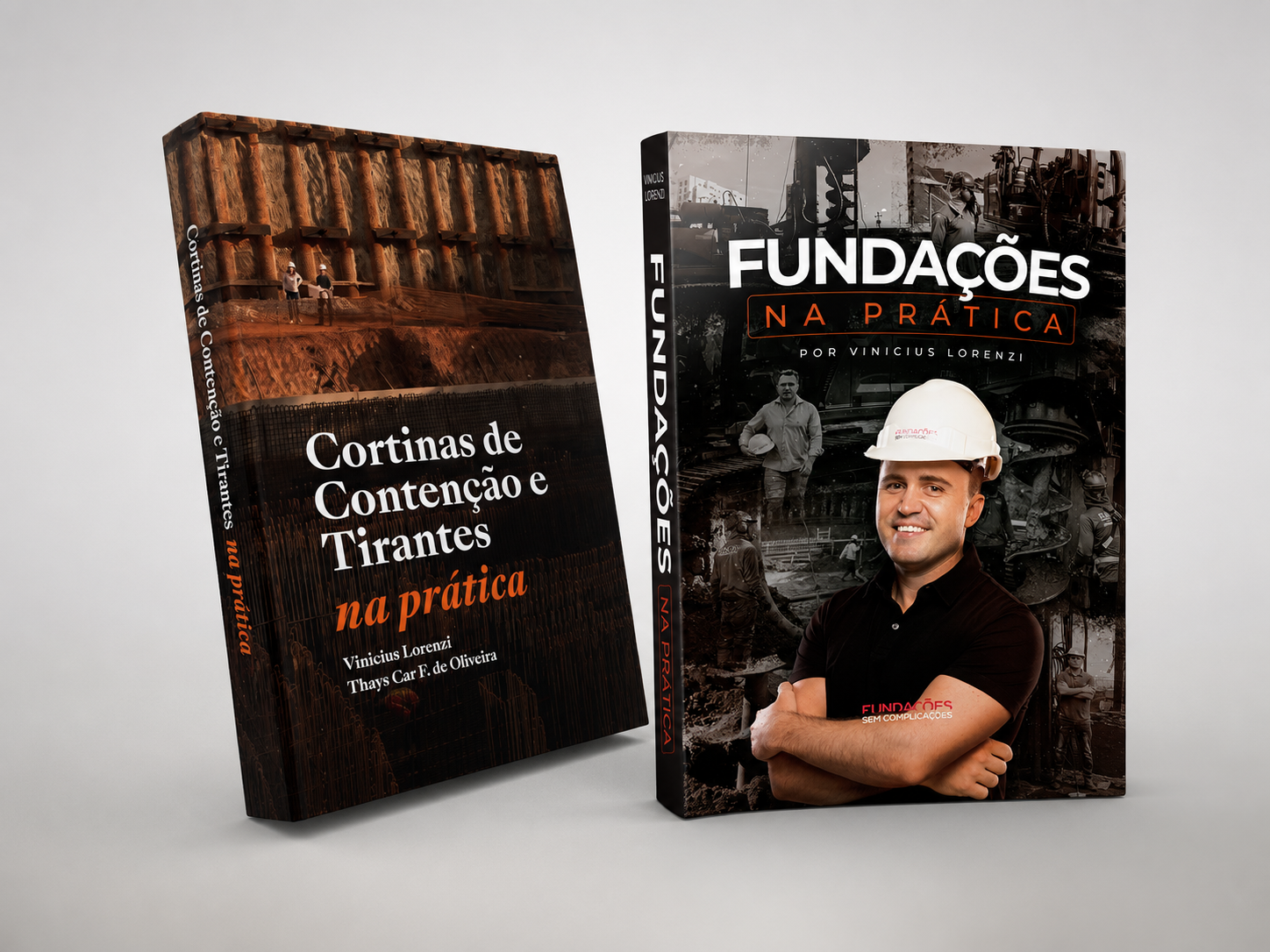 Combo: livros Fundações na Prática e Cortinas de Contenção e Tirantes na Prática