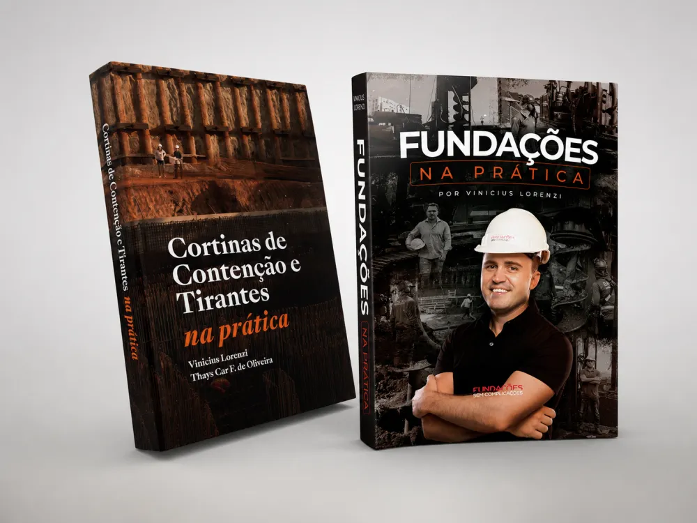 Combo: livros Fundações na Prática e Cortinas de Contenção e Tirantes na Prática